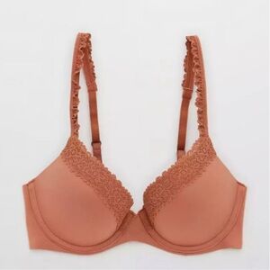 NWT Aerie Real Sunnie Demi Push Up Blossom Lace Trim Bra